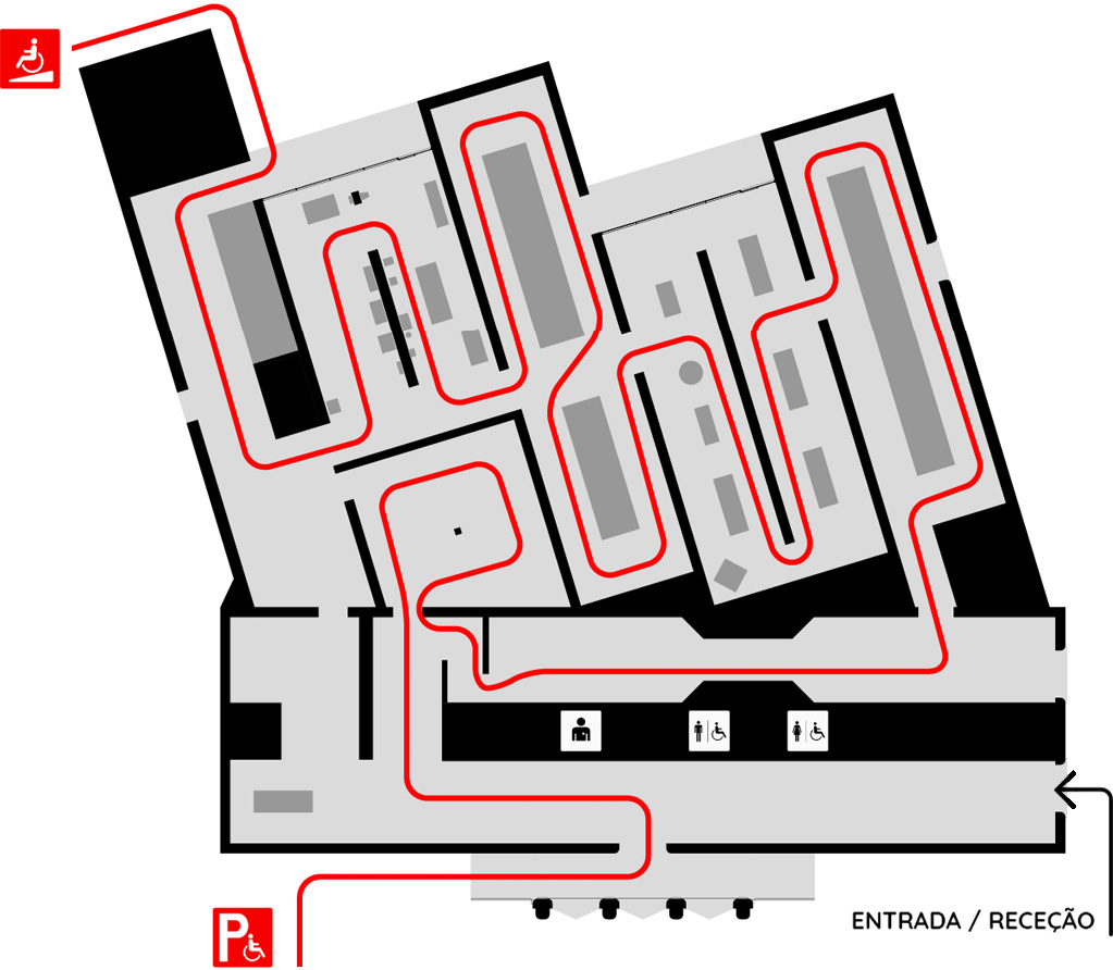 Map of the route acessible to the museum