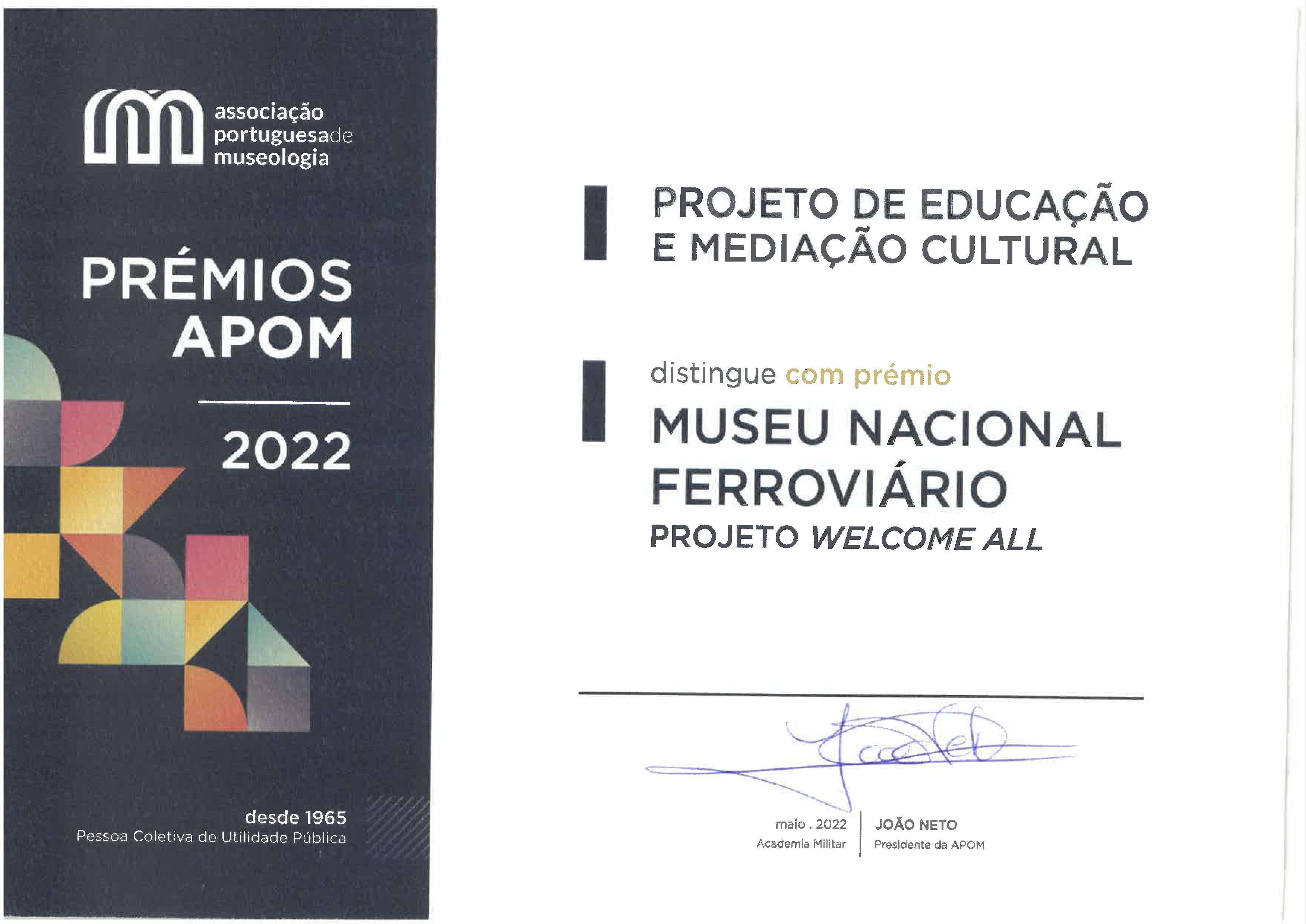Museu Nacional Ferroviário Recebe prémio APOM 2022