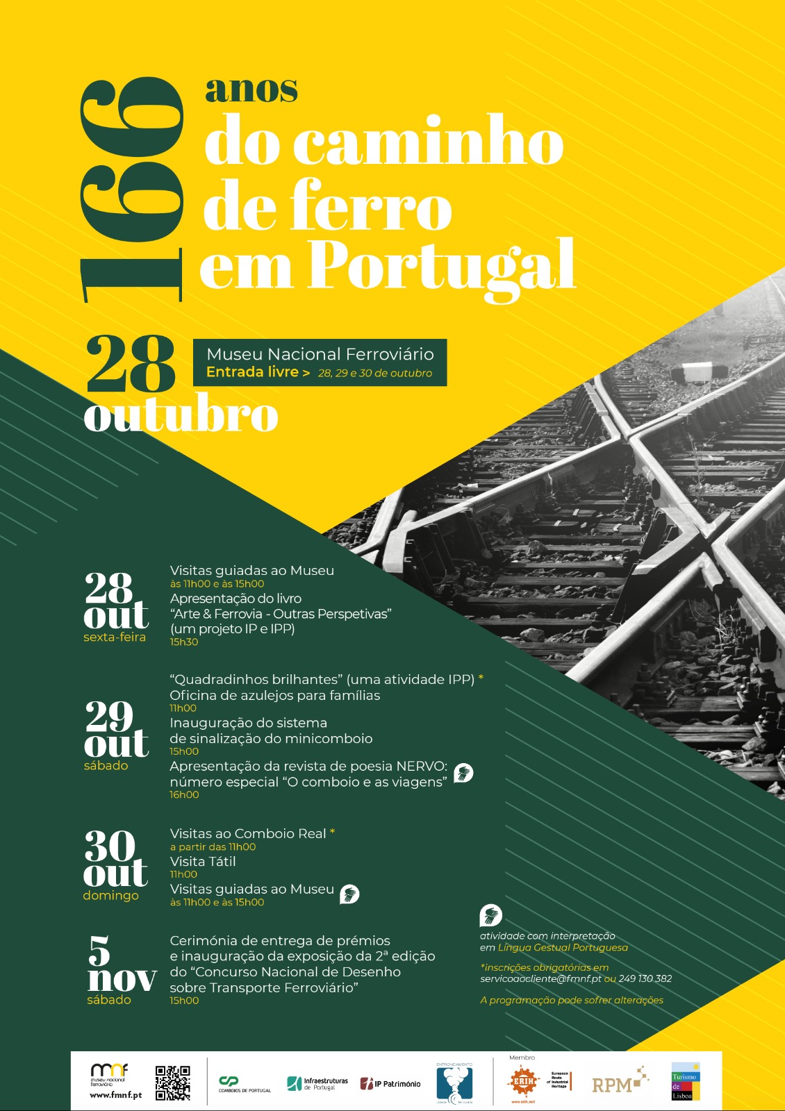 Cartaz aniversário do caminho de ferro