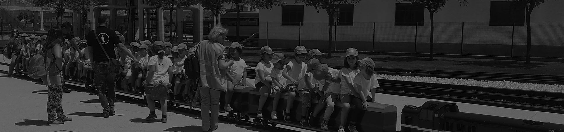 Photo of a youth group traveling by quad bike along the lines of the museum