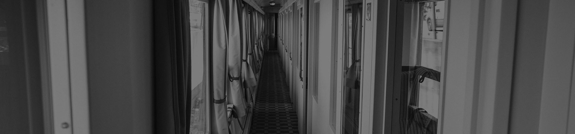 Photo of the interior of the Presidential Train Journalist’s Carriage