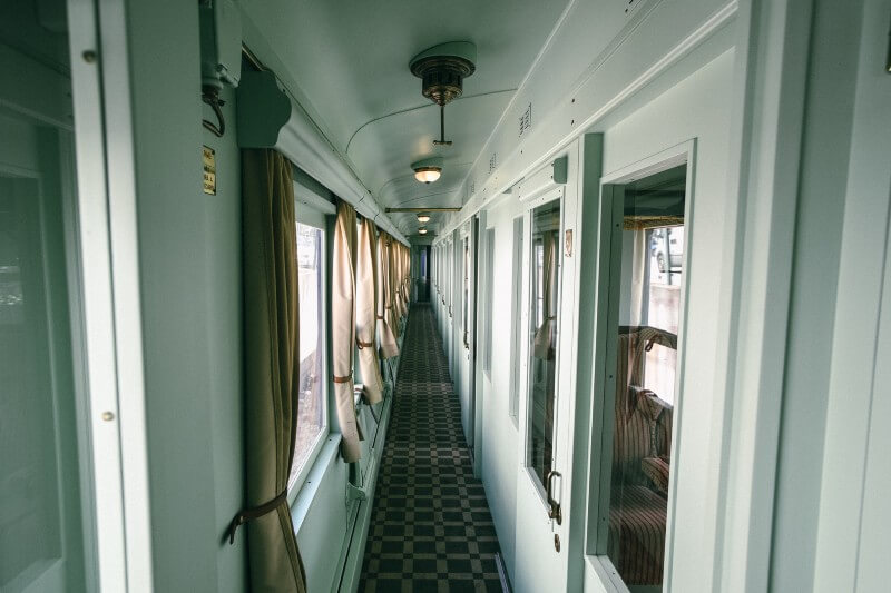 Bloque de Colección: Fotografía del interior del Vagón de Periodistas del Tren Presidencial
